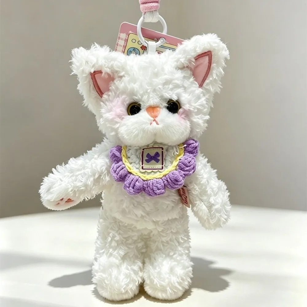 Cute Soft Cat Keychain Curly German Cat Cartoon Stuffed Bag Charm Animal Shape Adorable Fluffy Ornament Party Favor