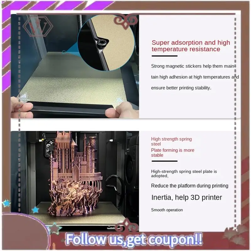 ABBG-For Ender-3 /End-5 S1/K1 بناء لوحة مرنة PEI PET 235 مللي متر ورقة طلاء مزدوج الجوانب Hotend ثلاثية الأبعاد قطع غيار الطابعة
