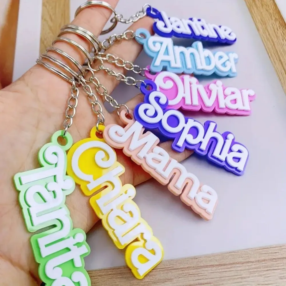 Llavero acrílico con nombre personalizado, etiqueta con nombre, llavero acrílico personalizado, perfecto para mochilas, bolso, maleta, regalos de cumpleaños