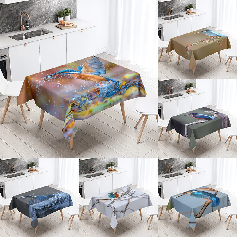 

Kingfisher Tablecloth Cute Bird Animal Tablecloth Party Restaurant Table Decoration Waterproof Kitchen New Home Decoration