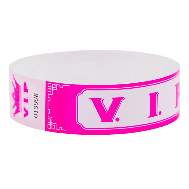 {MX} 100 Stück VIP Neon-Armbänder aus fluoreszierendem Papier, wasserdichte Einweg-Armbänder für Partys, Musik, Festivals und Veranstaltungen – Detail 2