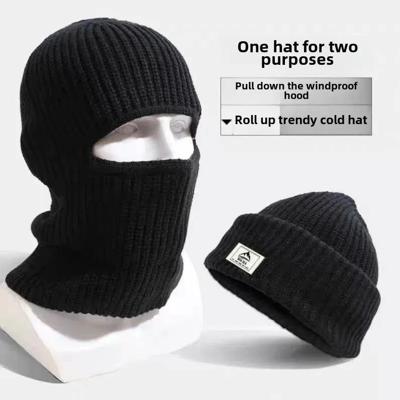 Balaclava Men's Ear Protection Windproof Face Mask Neck Protection Warmknit Cold Cap Motorcycle Helmet Style Accessories