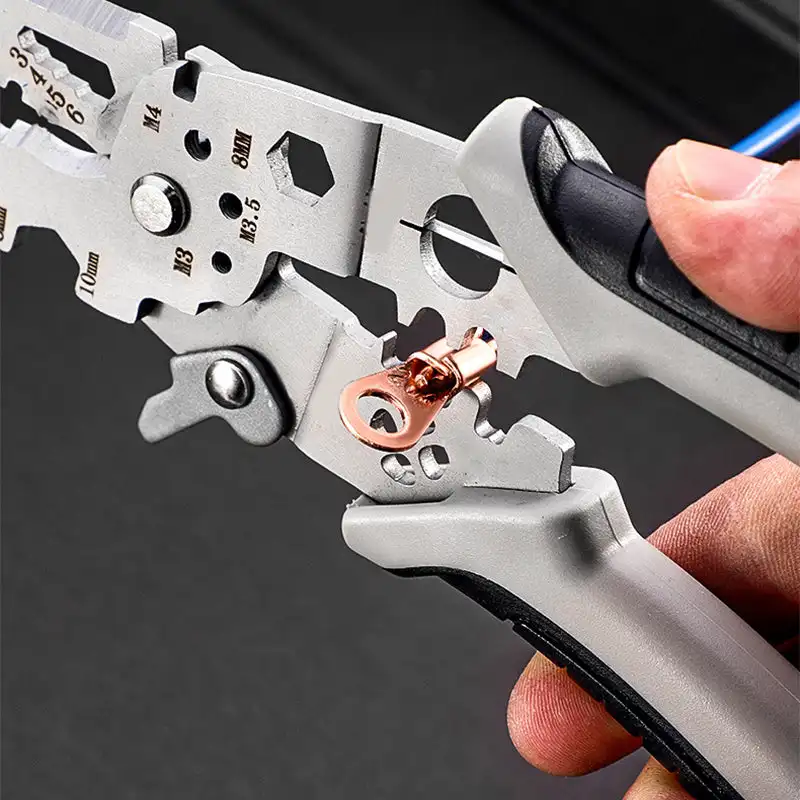 Multi-Function Professional Elbow Wire Stripper Pliers Crimping Tool Electrician Wire Crimping Cutter Wiring Scissors Hand Tool