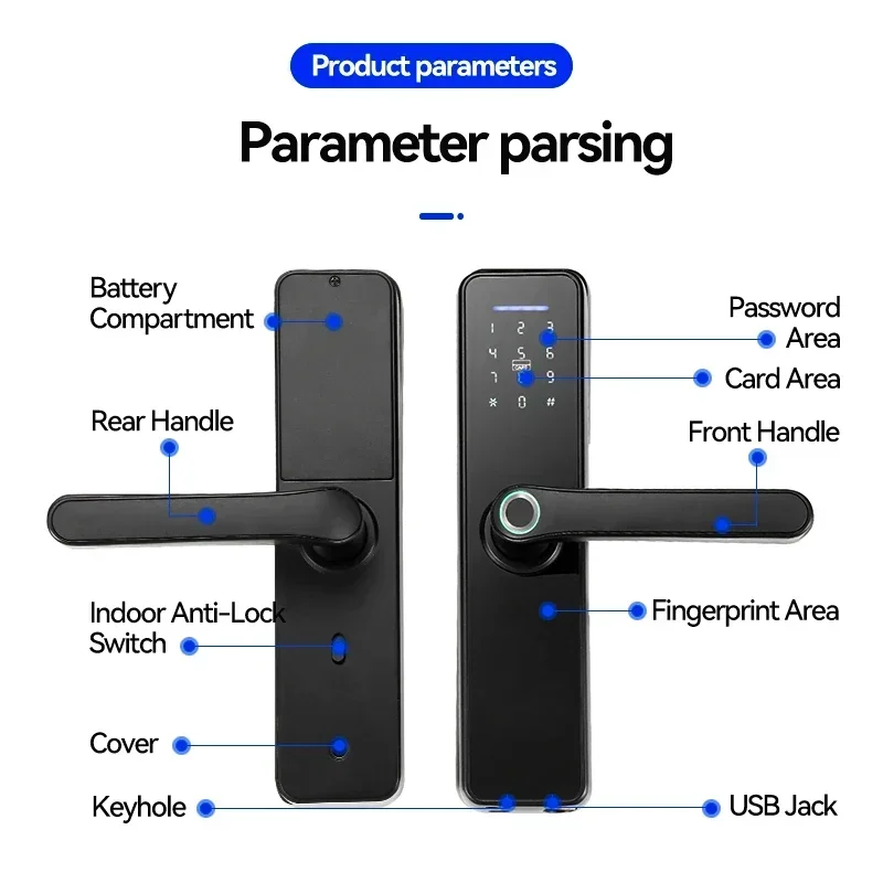 

Hot salesDirect salesBiometric Front Wooden Door Lock With Aluminum Alloy Body
