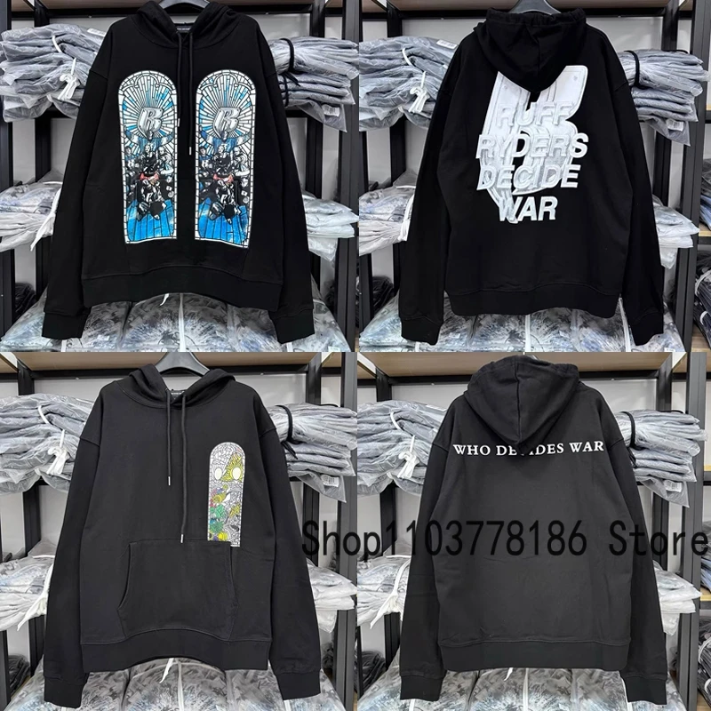 High Street Autumn Winter WHO DECIDES WAR Pullover Sweatshirt Original Label Creative Pattern Big Letter B Print WDW Hoodie