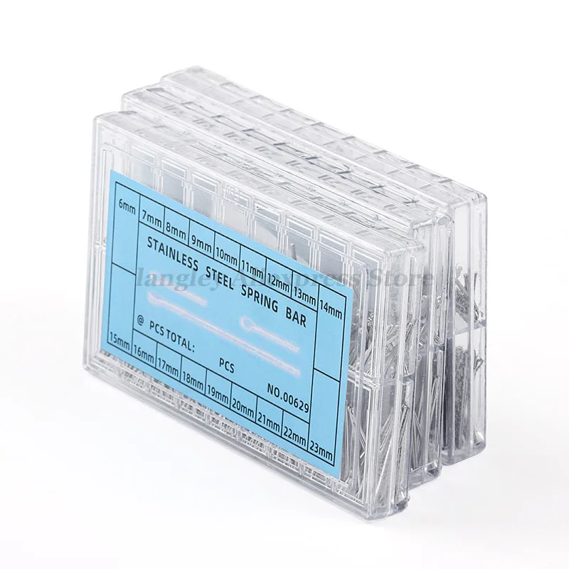 360PCS 0.8/0.9/1.0mm Watch Band Link Pins Watch Strap Links Beads 6-23mm Stainless Steel Connect Bar for Watchmaker Repair Tool