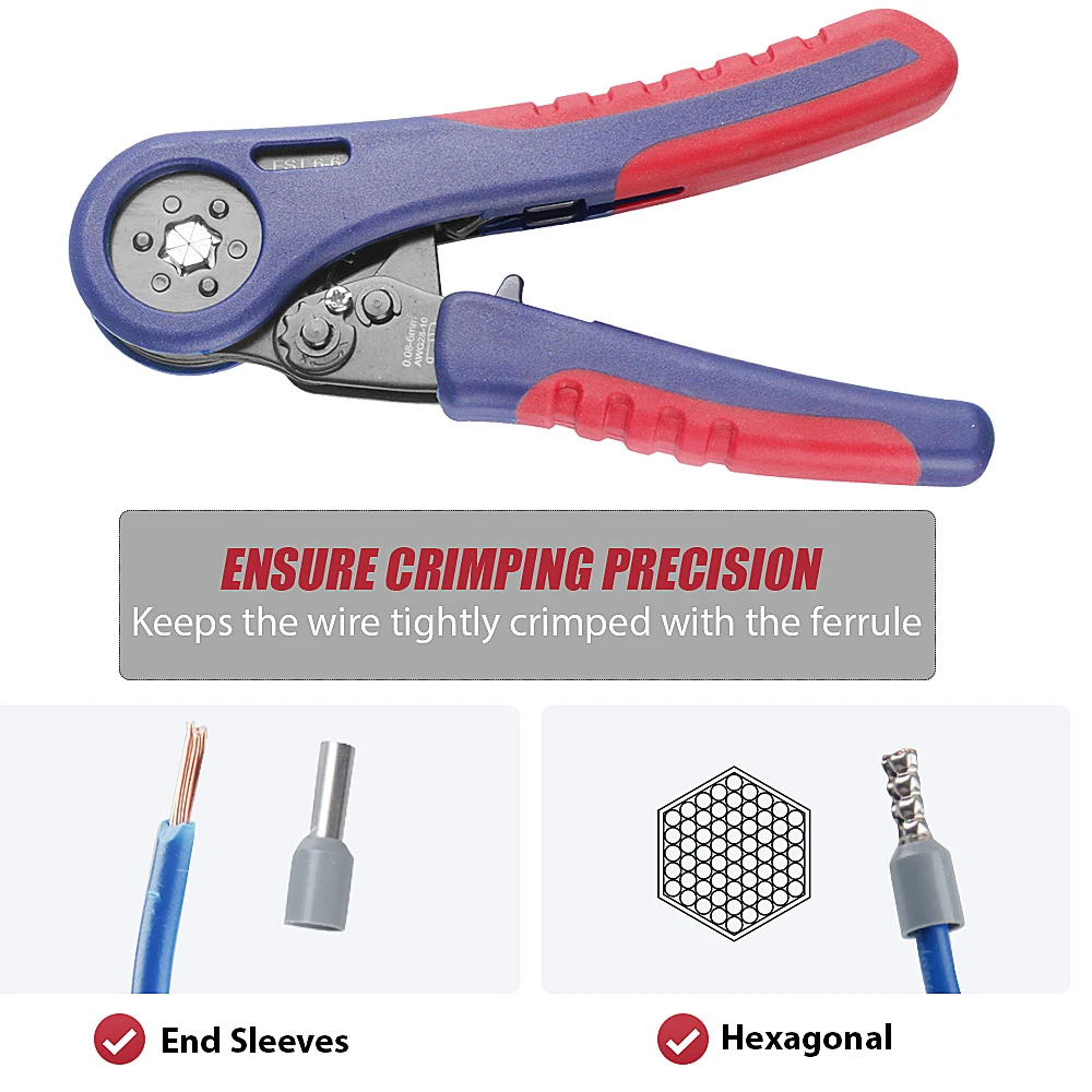 Crimping Pliers & Ferrule Terminals Set Tube Bootlace Terminals Kit Hand Tools Electrician Crimper Wire Connection Repair Clamp