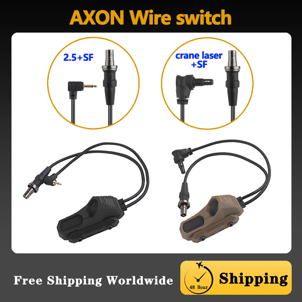 Tactical AXON Remote In-Line Dual Function Pressure Switch Latarka PEQ NGAL Laser Push Button SF/2.5mm/Wtyczki dźwigowe