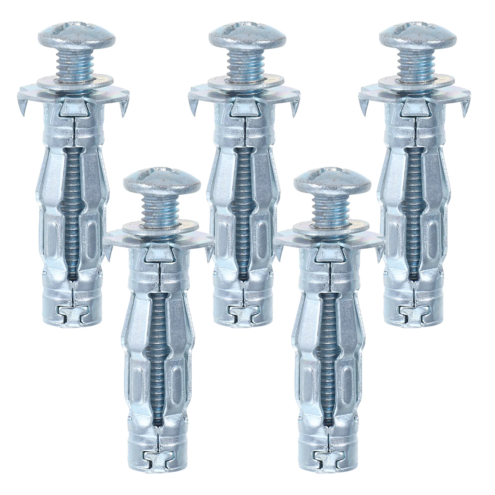 5 Pcs Hollow Wall Anchor Expansion Bolt Anchors Eye Suite Spiral Bolts Ground Silver Door Metal