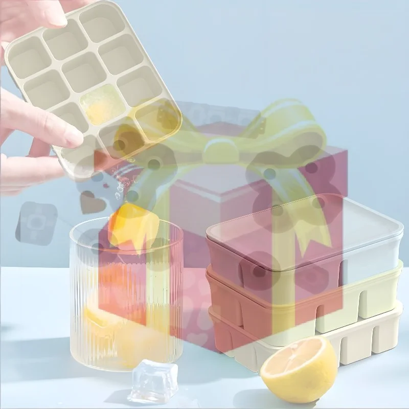 【HG】Baby  Tray Silicone With Lids Flexible Ice Molds For Beverages,Baby Food Storage Mould, BPA-free