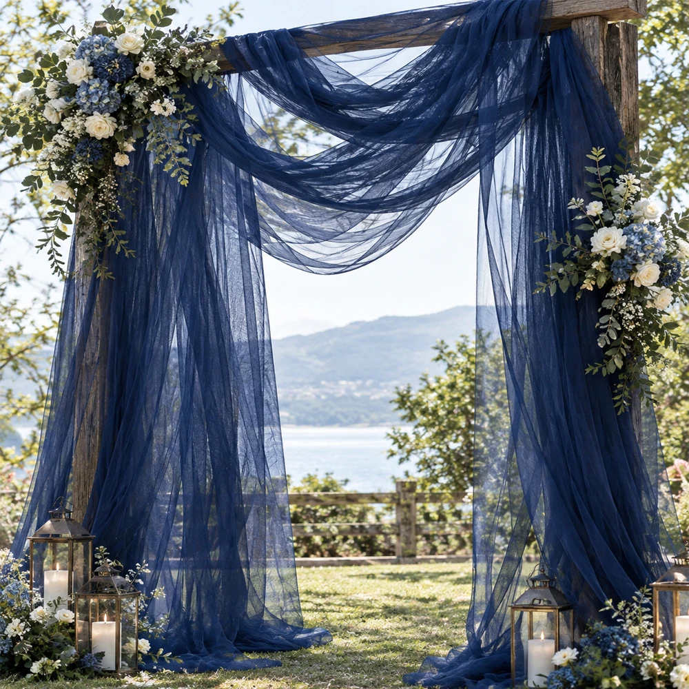 1 Pack Flowy Sheer Tulle Fabri - Linen Table Runner ulasan dan harga