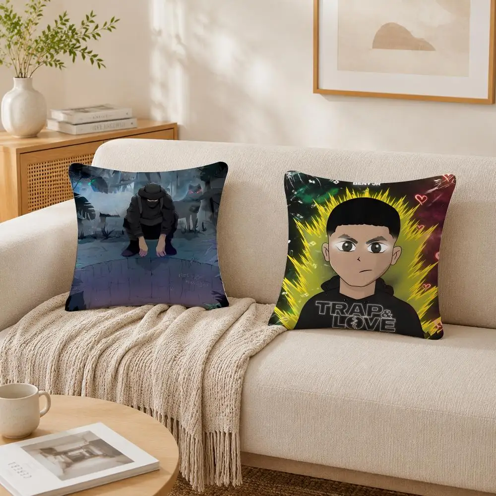 Rapper B-BENY JR Album Cushion Cover Plush Decorative Pillow Case With Hidden Zipper Cutecore Room Decor For Home
