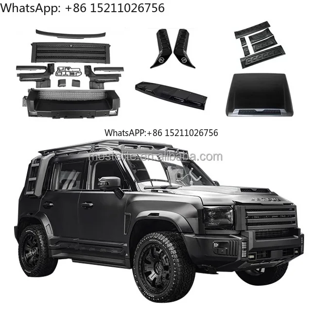 

New Design Engine Hood Side Skirts Rear Wing Spoiler Front Grille Black Knight Body Kit for Jetour T2 Traveler