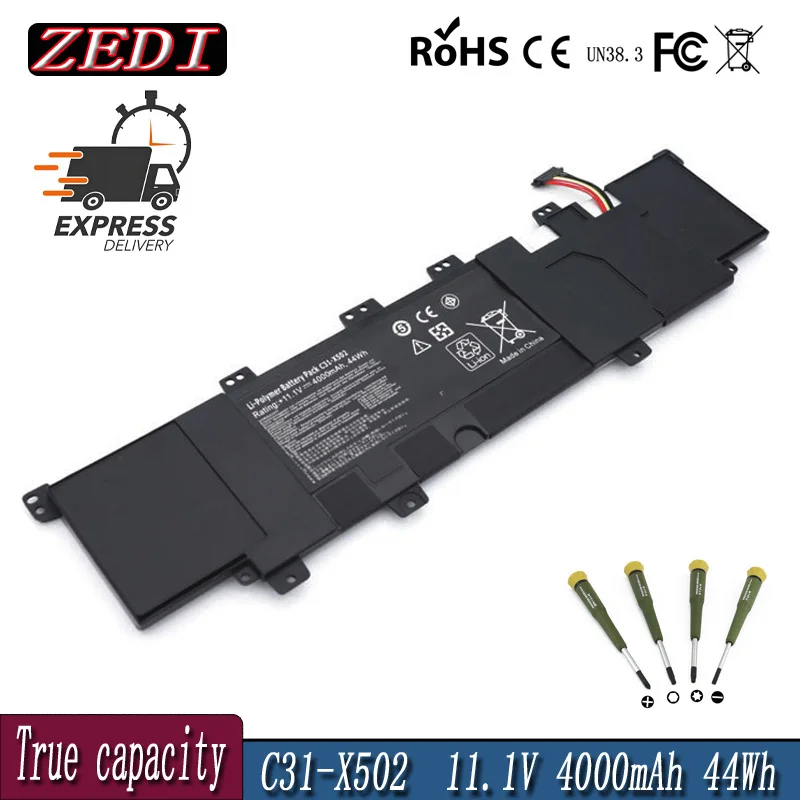 ZEDI New C31-X502 Battery For ASUS VivoBook X502 X502c X502ca S500C S500CA PU500C PU500CA 11.1V 44WH C21-X502