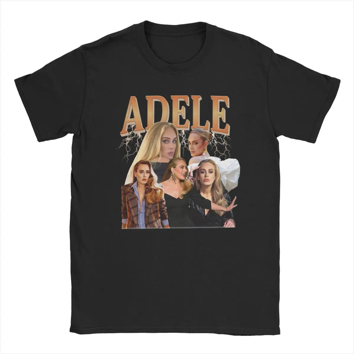 Men's T-Shirt Vintage Adele Singer Novelty 100% Cotton Tees Short Sleeve T Shirts Round Neck Clothing Gift Idea