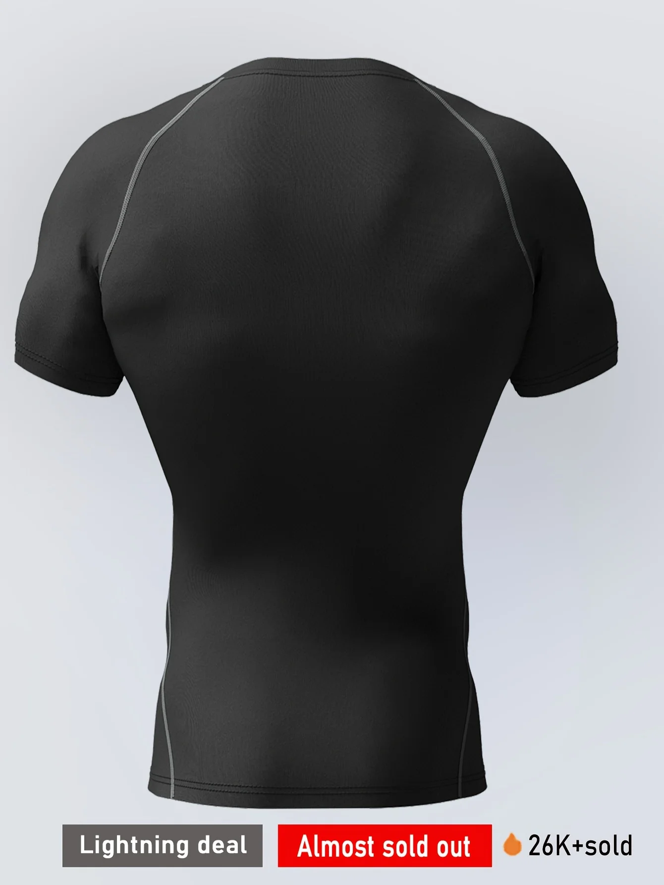 قميص رياضي مضغوط للرجال، قميص أسود بأكمام قصيرة، مناسب للجري وكرة السلة وركوب الدراجات وما إلى ذلك، ملابس رياضية غير رسمية