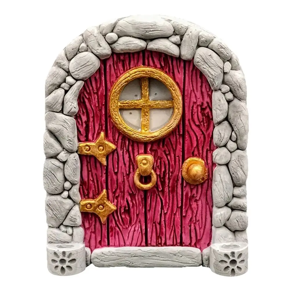 DIY Sculpture Yard Art Handmade Wooden Garden Decor Windows Trees Decoration Miniature Fairy Gnome