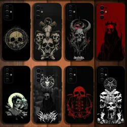 Satanic Scary Skull Phone Case For Samsung S24,S21,S22,S23,S30,Ultra,S20,Plus,Fe,Lite,Note,10,9,5G Black Soft Cover
