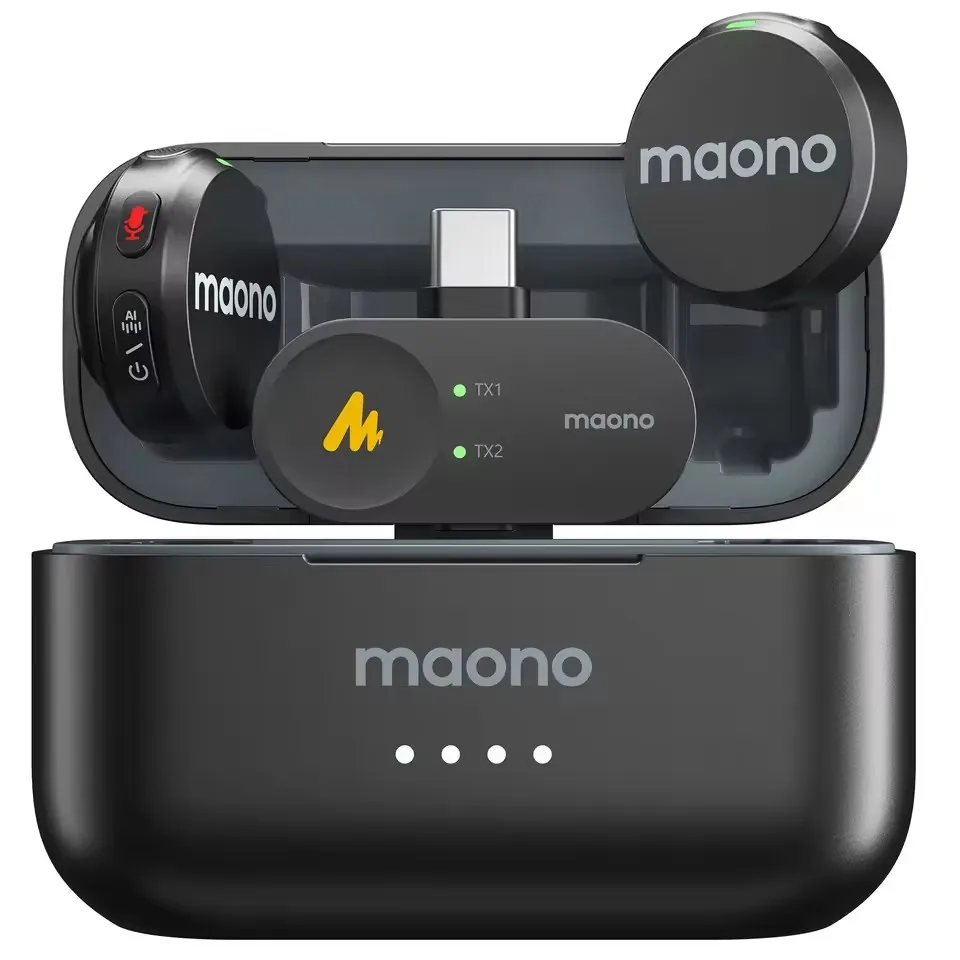 

Wave T5 Wireless Lapel Microphone Mini Voice Filter Noise Cancellation for Video Recording Streaming fit for Phones Camera