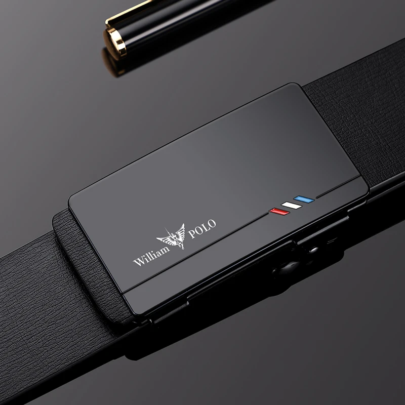 ポールメンズ本革ベルトカジュアルウェアインナーオートマチックバックルレザーパンツベルトファッションビジネスレジャーピュアカーフスキン