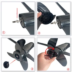 Solar Marine Outboard Electric Motor Replacement Propeller Kit for 18lbs 28lbs 40lbs 50lbs 60lbs 88lbs Trolling Engine Parts