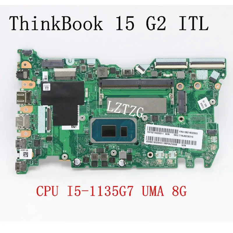 

LA-K052P For Lenovo ThinkBook 14 G2 15 G2 ITL Laptop Motherboard CPU I5-1135G7 UMA 8G FRU 5B21B32893 5B21A24600