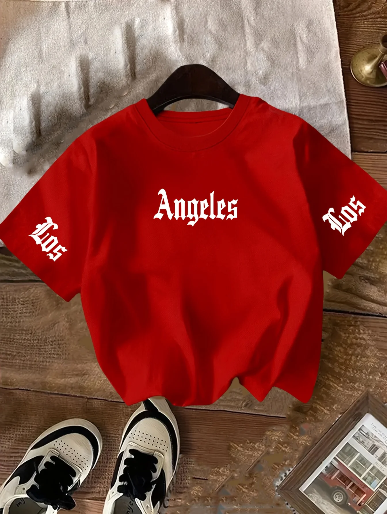 2026 Sommer Mädchen Rundhals Reine Baumwolle Kurzarm LOS ANGEL Sommer Kinder Freizeit T-Shirt Mädchen Mode-Oberteil – Detail 5