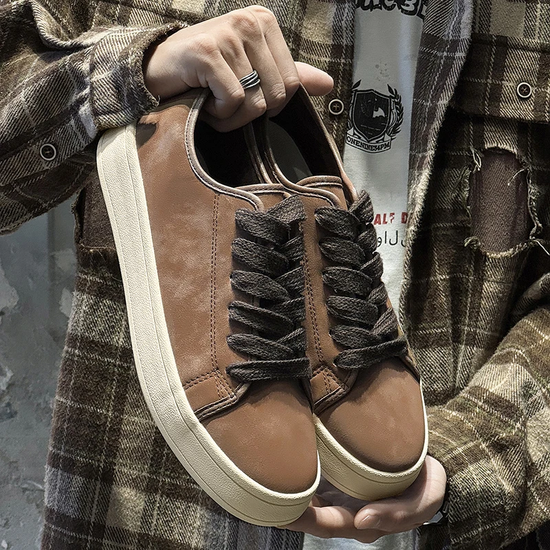 

Original Design Suede Men Sneakers Retro Brown Skateboard Shoes Man Street Autumn Comfort Men's Vulcanize Shoes Low top Sneaker