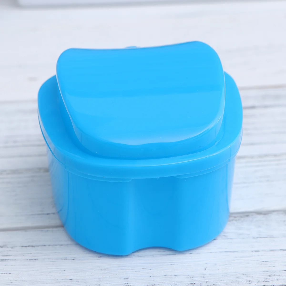 Denture Bath Box Case Dental False Storage Case Box with Strainer (Sky-blue) denture box case