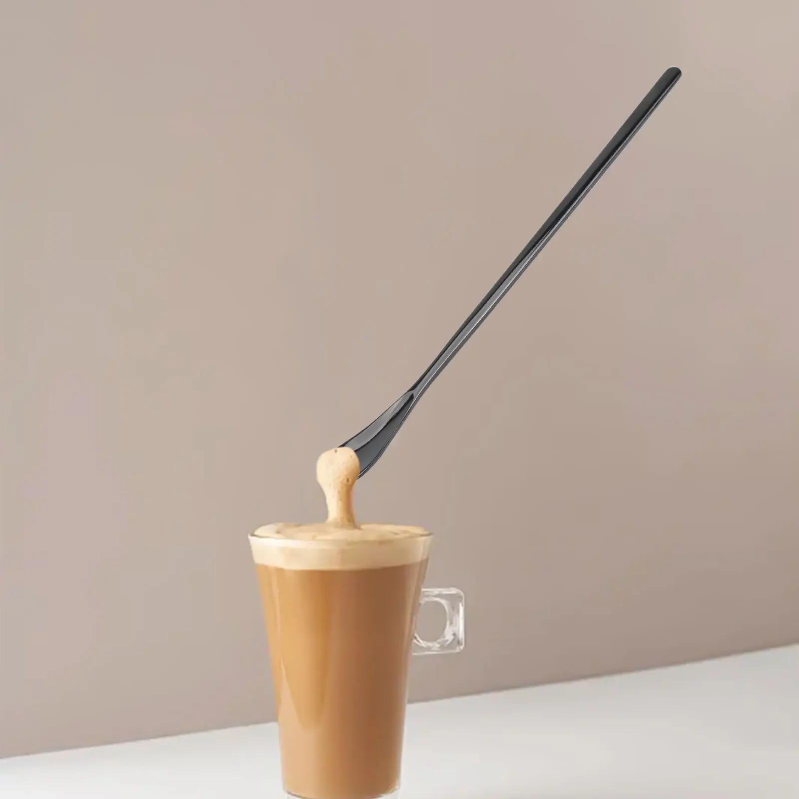 1/7pcs Stainless Steel Long Handle Stylish Latte Ice Cream Sundae Coffee Spoons Coffee Spoons Kitchen Accessories