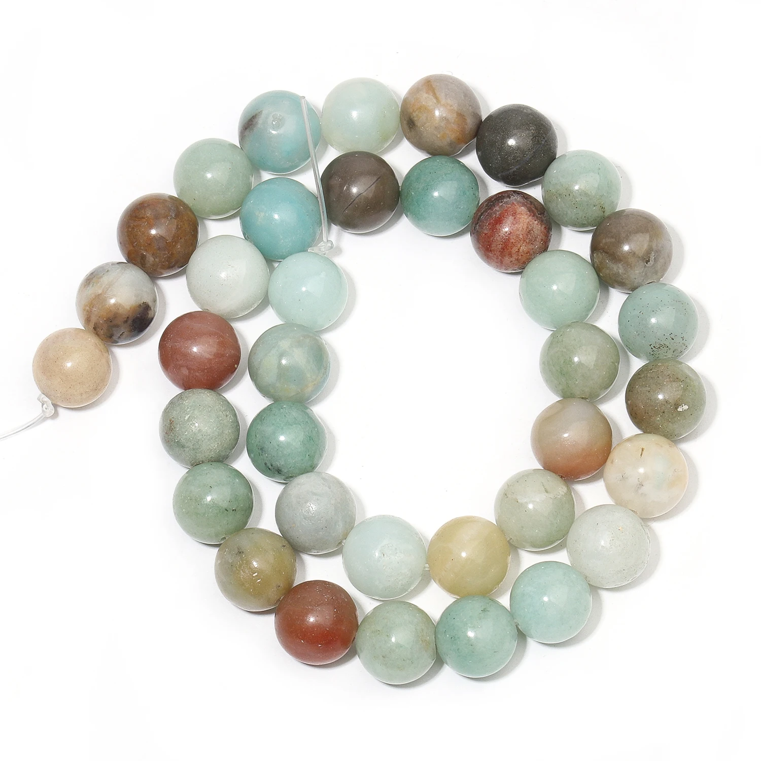 Natural Colorful Amazonite Beads Round Loose Beads for Jewelry Making DIY Bracelet Necklace Accessories 4/6/8/10/12mm 15inch