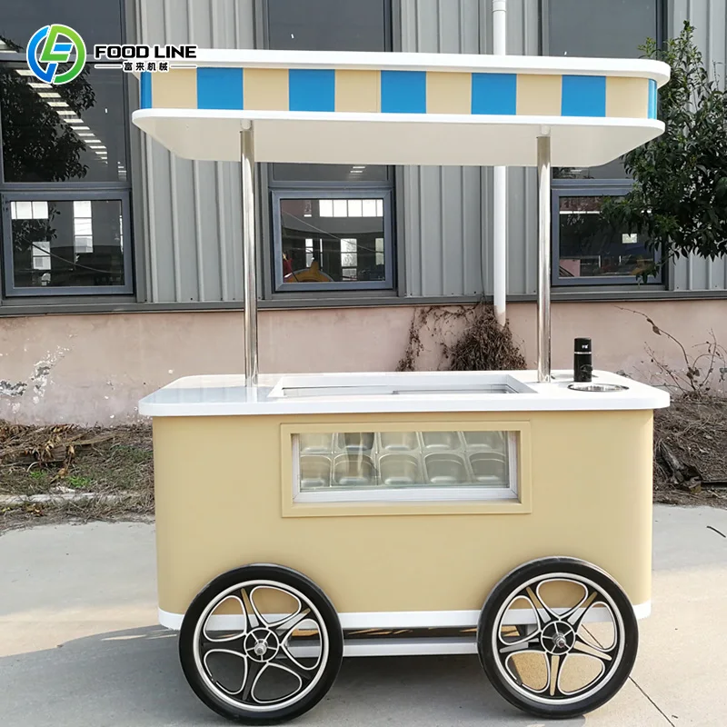 Customized Outdoor Electric Ice Cream Bike with Large Storage Space Mobile Freezer Tricycle Food Delivery Cart for Sale