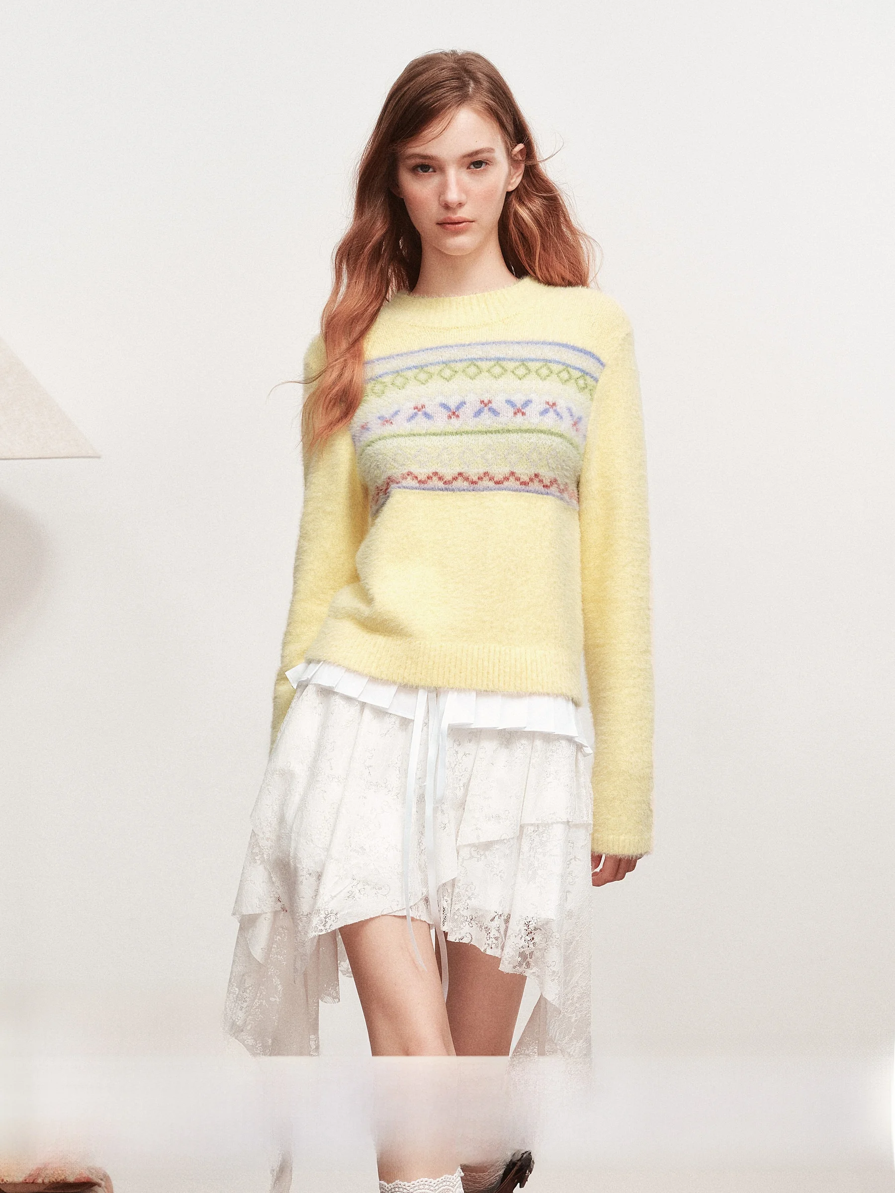 

AYF Women's Knitted Sweater High Collar Loose Fit Overhead New Arrival Autumn Winter Color Long Sve Regular Length