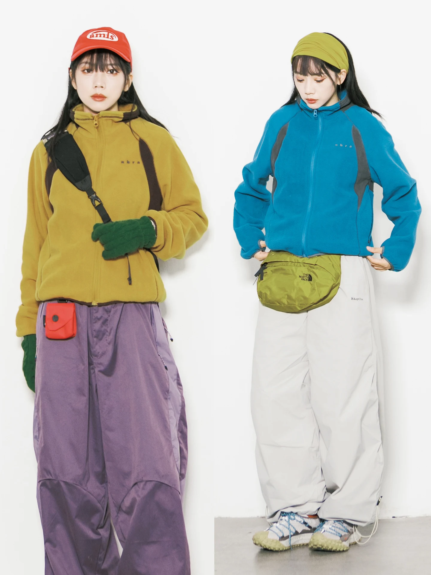 

Outdoor Women's Fce Jaet RB Mountain Series Loose Fit Stand Collar Color Blo Warm Cardigan Long Sve Polyester Fiber