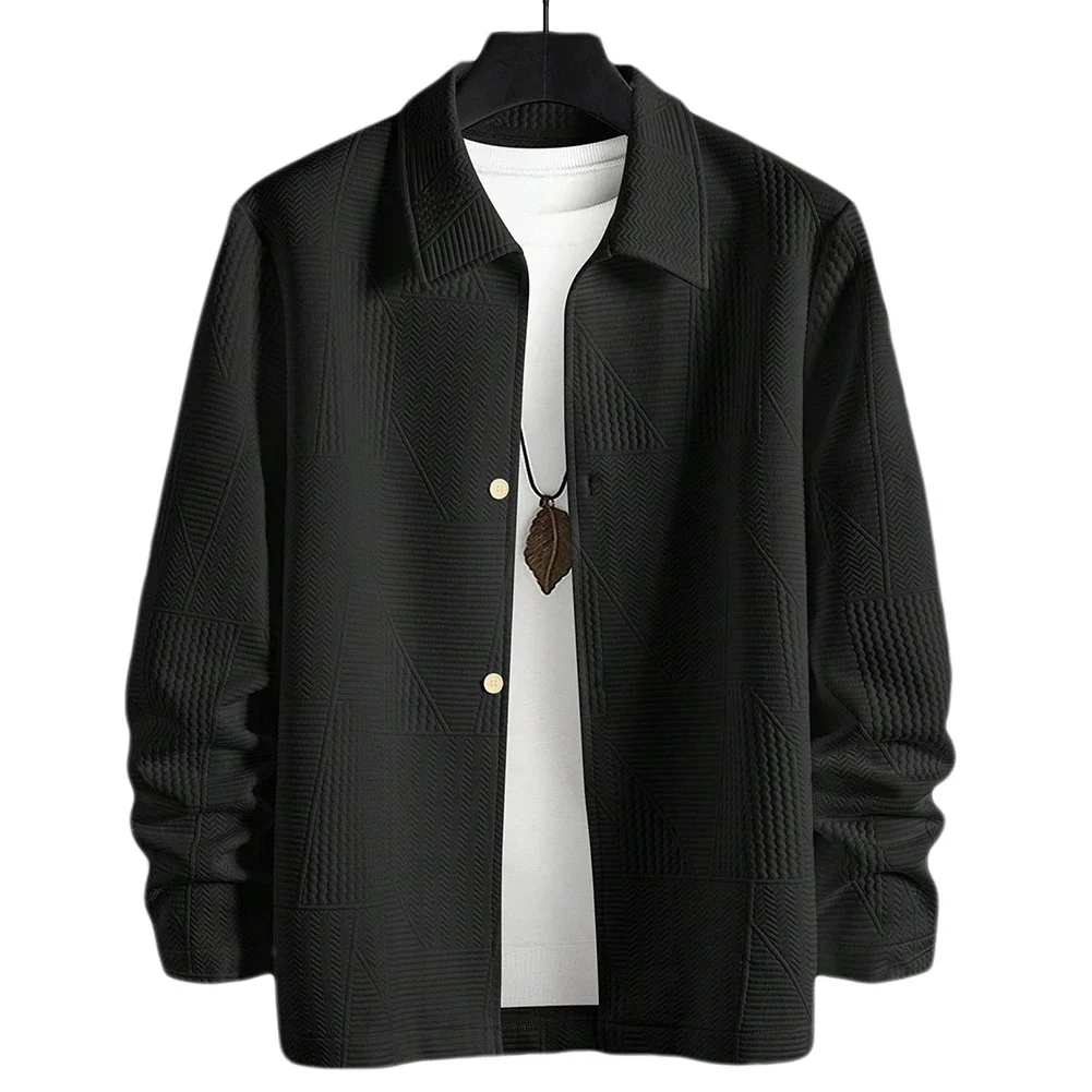 

Mens Casual Long Sleeve Buttoned Turn-down Collar Solid Color Shirts Sweatshirts