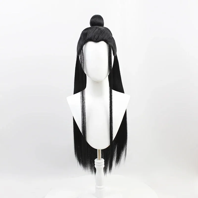 

111 www Mo knife zu Shi Lan Wangji cosplay black long wig and prop for adult Halloween