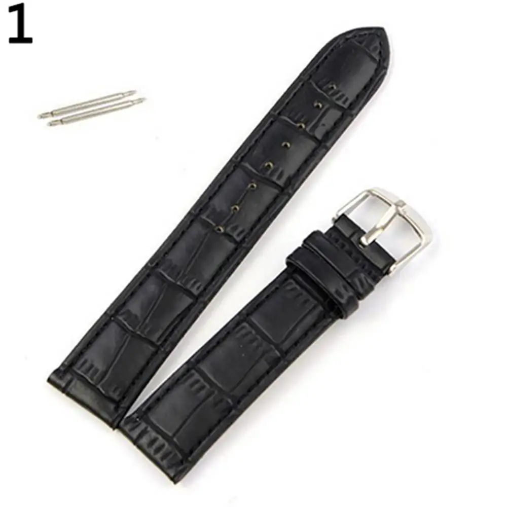 Elegantes Kunstleder Uhrenarmband 18/20/22mm Ersatzband - zdjęcie 1