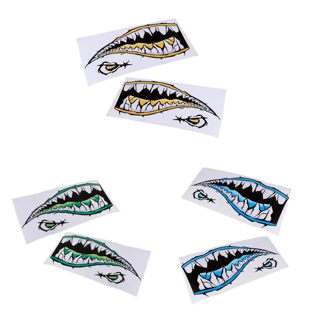 

Fishing Kayak Shark Sticker Large 3D Decals Waterproof Marine Accessories for Boats Canoe Truck Window Bumper