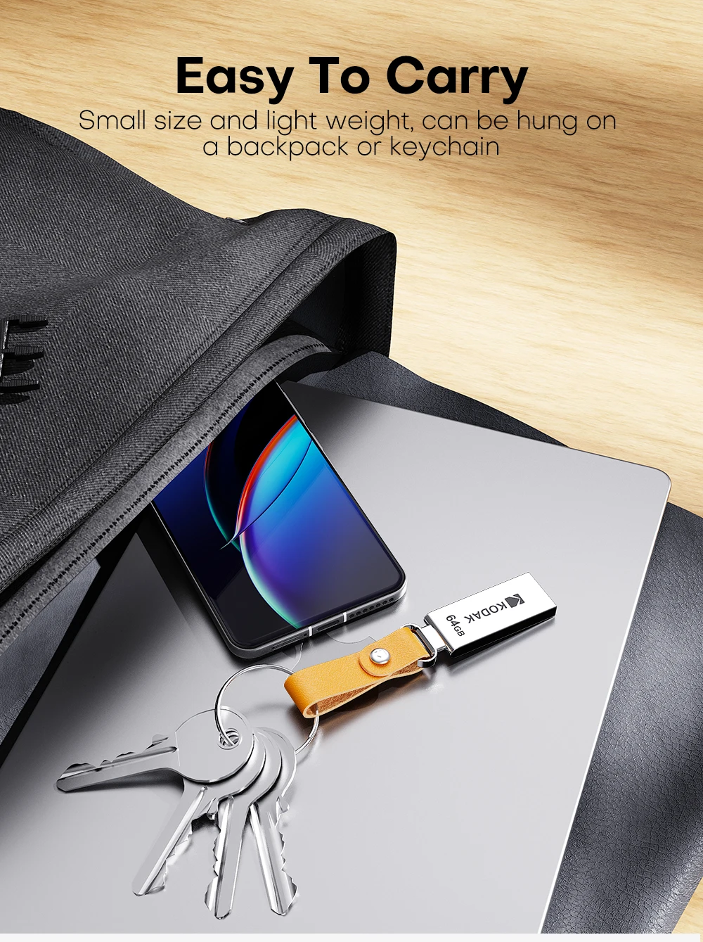 KODAK K122 USB 2.0 Flash-Laufwerk 128 GB 64 GB 32 GB Mini-Metall-Pendrive Wasserdichter Speicherstick für PC Laptop – Detail 4