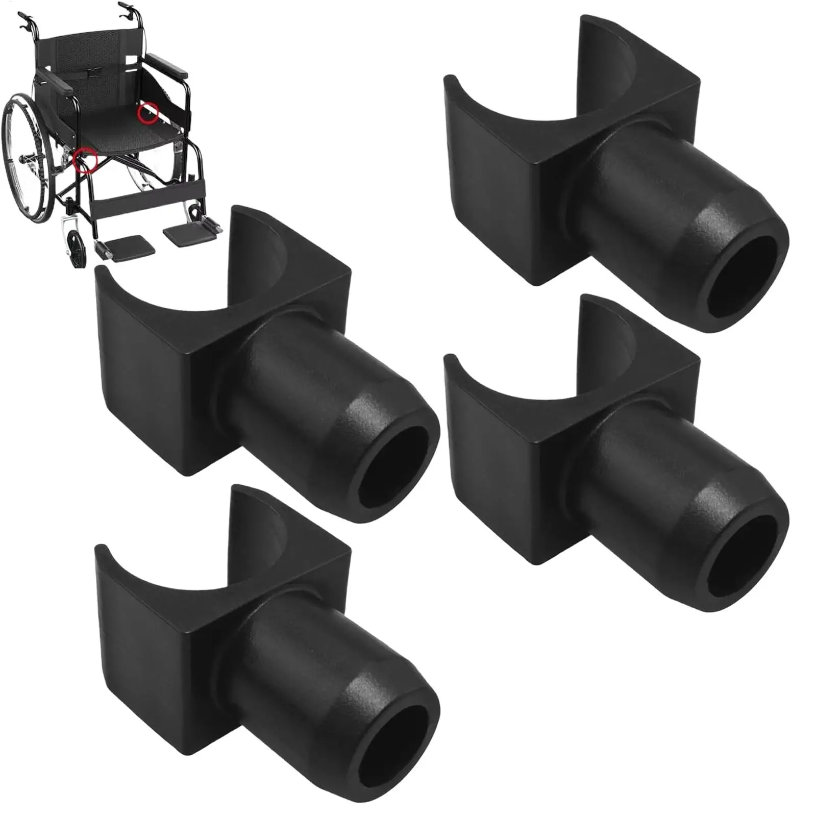 4pcs Plastics wheelchair seat rail guide auxiliary Wheelchair U-shaped guide rail slider Smooth Auxiliary Accessories