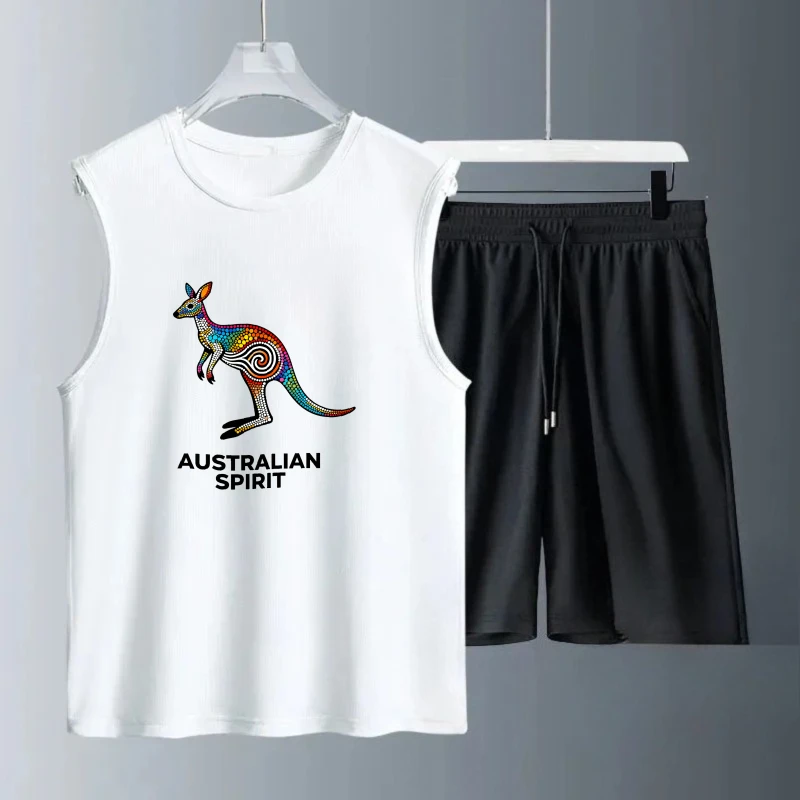 الرجال تانك الأعلى مجموعة الرجال البلوز مجموعة قصيرة الأكمام + السراويل البلوز مجموعة تنفس Summe بدلة التدريب مجموعة الرجال البوليستر الأزياء