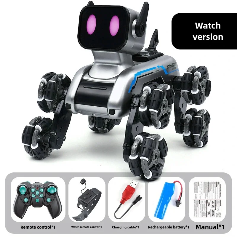 Children's remote control car intelligent robot dog gesture induction deformed eight-wheel stunt electric mechanical dog toy