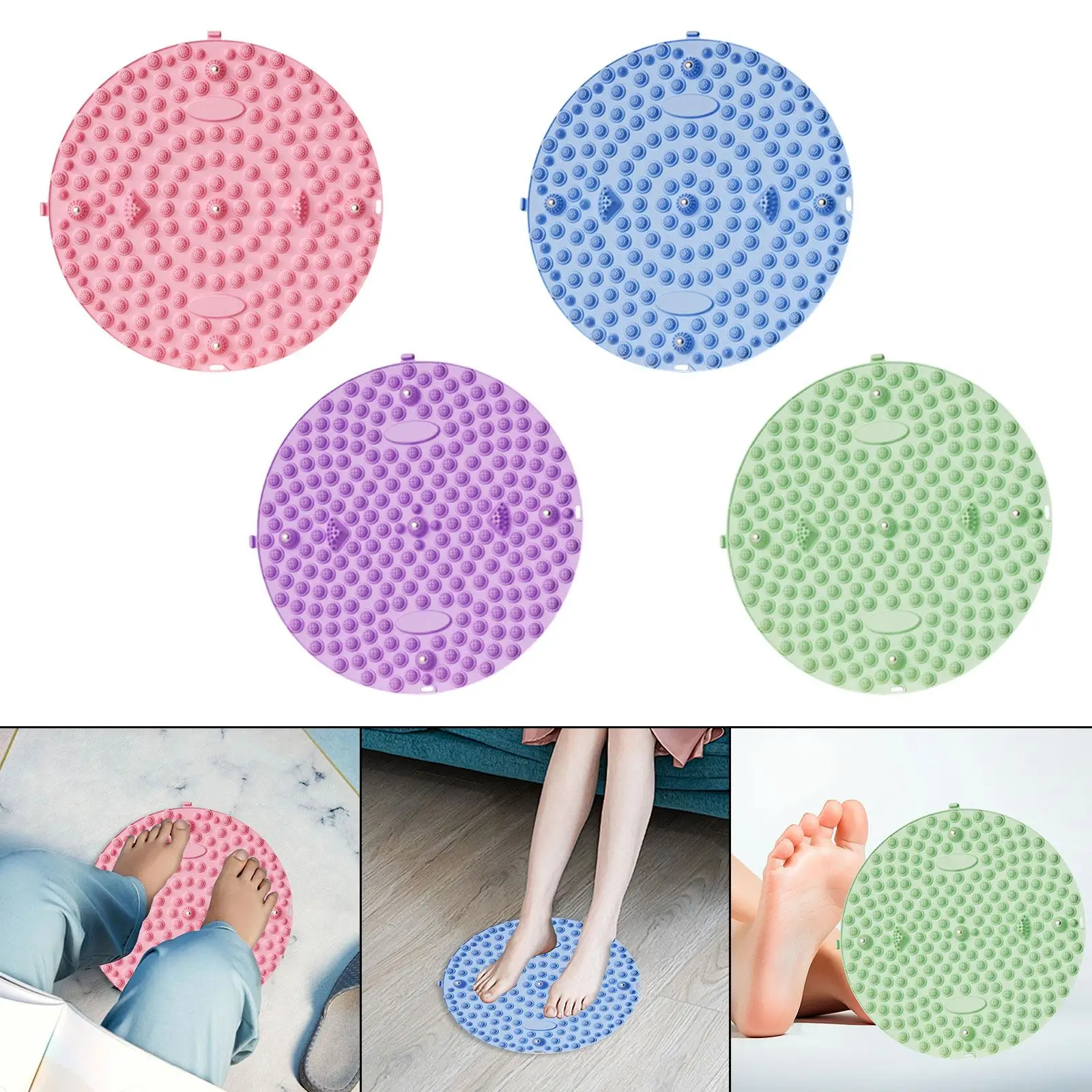 

Foot Massager Mat Stand up Pad Decor AntiSlip Folding Round Massage Tool Finger