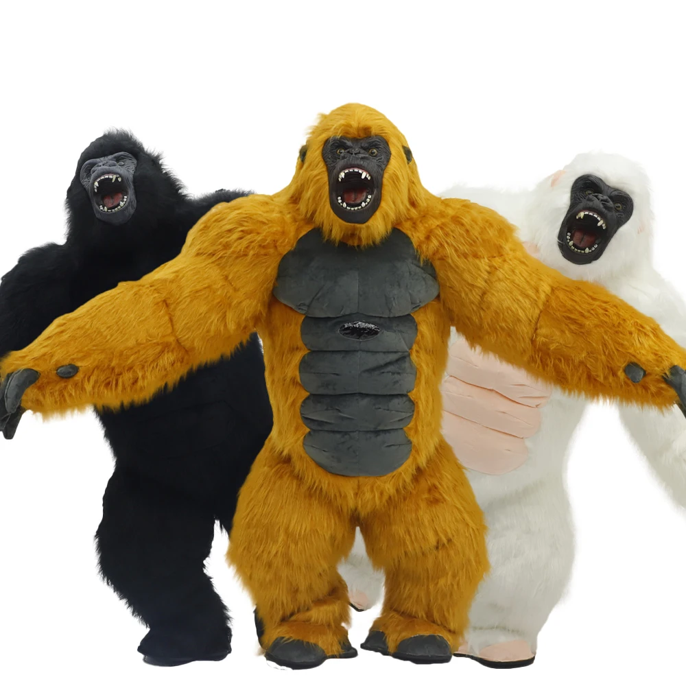 

Black King Kong Inflatable Costume Mascot Parade Adult Character Cosplay Halloween Carnival Party Event Plush Set