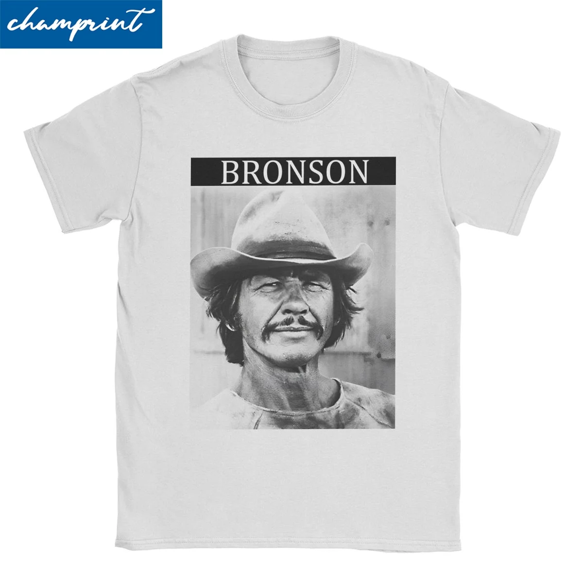 Novelty Charles Bronson T-Shirts Men Women Crewneck 100% Cotton T Shirt Western Cowboy Portrait Tees Graphic Printed Clothing