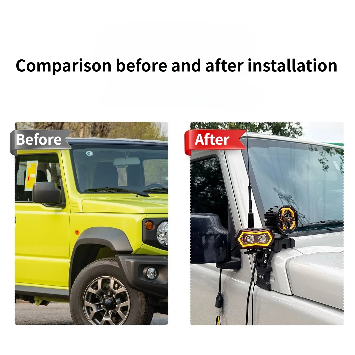 Car A-Pillar Led Spotlight Expansion Bracket Front Hood Dual-Light Quick-Release Light Stand Base For New Suzuki Jimny 2018-2025