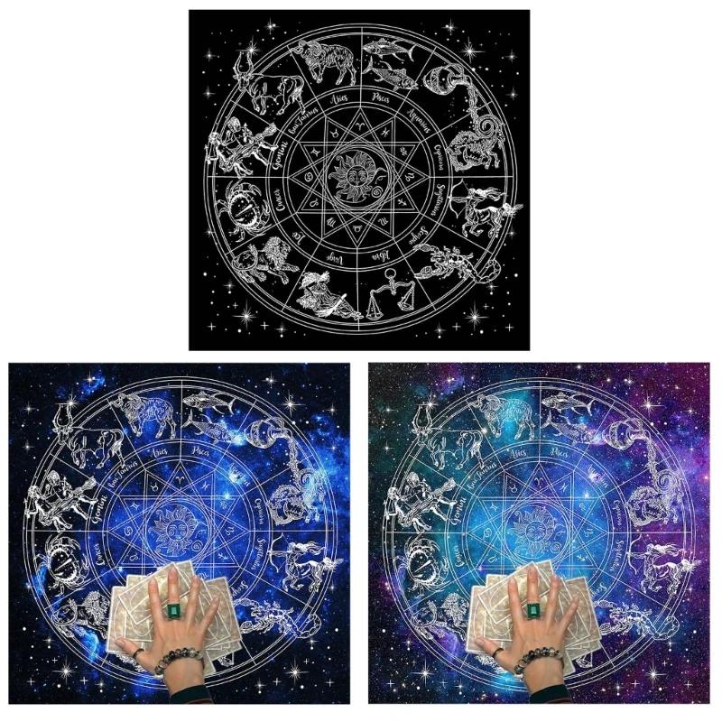 60X60Cm Meja Tarot Kain Altar Papan Metafisik Alas Permainan Pendulum Ramalan Altar Taplak Meja Papan Permainan Kartu Pad