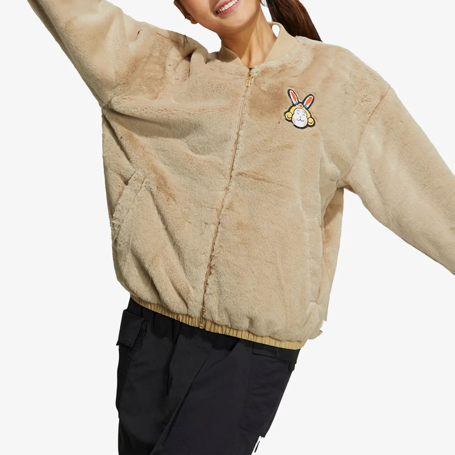 

Официальная оригинальная NEO новая женская свободная спортивная куртка из искусственного меха Adidas IA6904