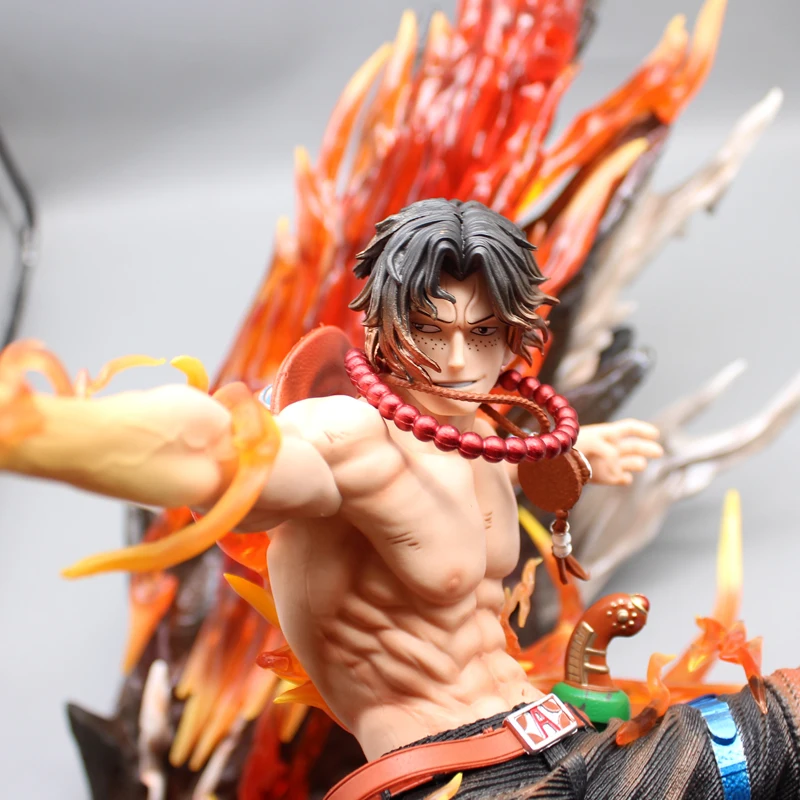 48cm One Piece Anime Portgas·D· Ace Action Figure PVC Model Large Statue Ornament Collection Decoration Peripherals Toys Gifts