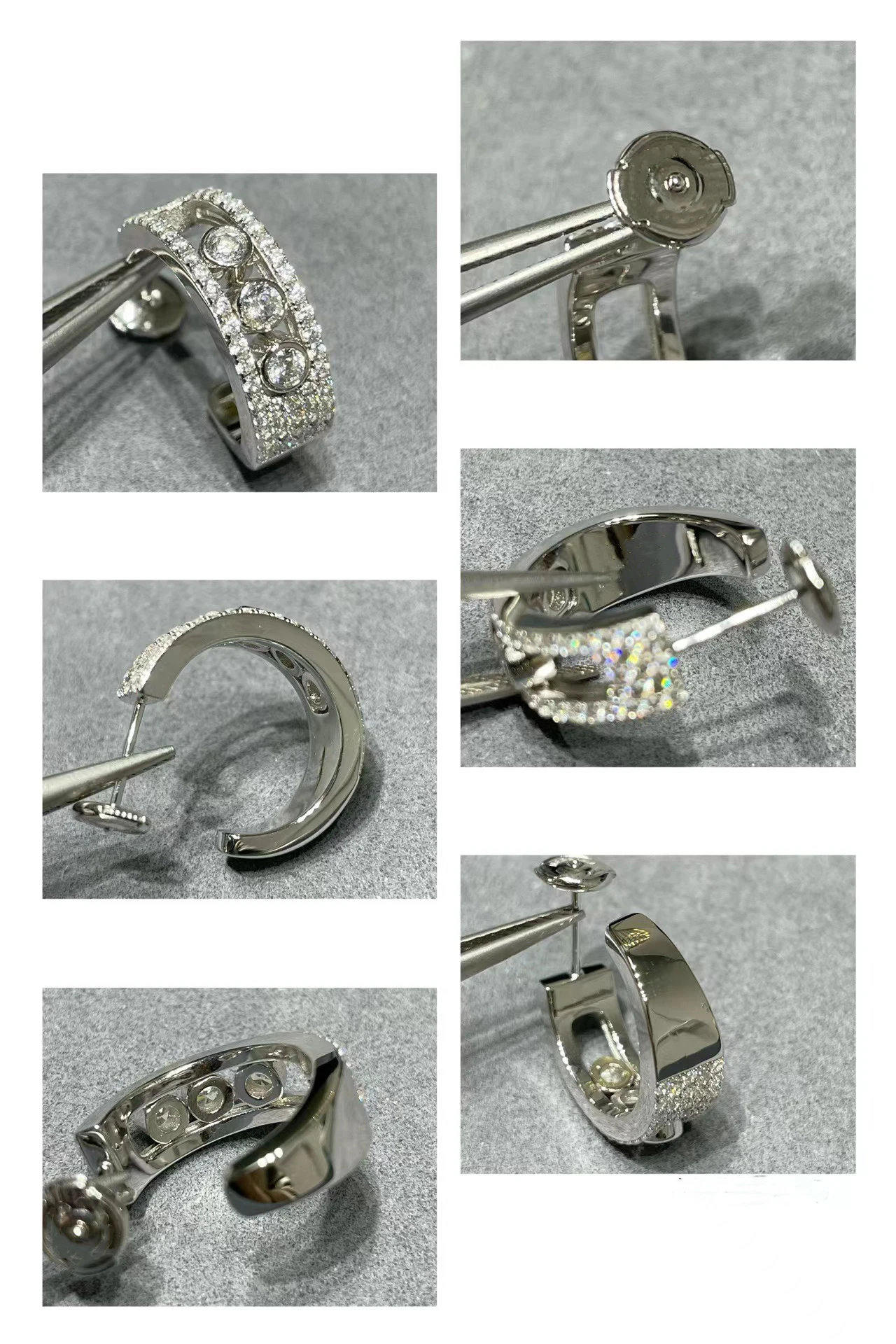 French High-Quality S925 Sterling Silver Chain Link move Diamond Women's Jewelry Earrings Luxury Festivals Marry Party Gift